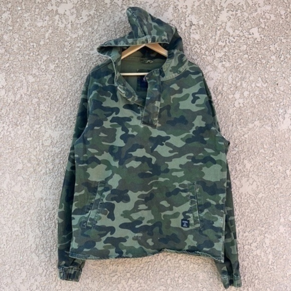 Csbl Jacket Men Size Medium Camouflage Green Heavy Duty Full Zip Hoodie Denim‎